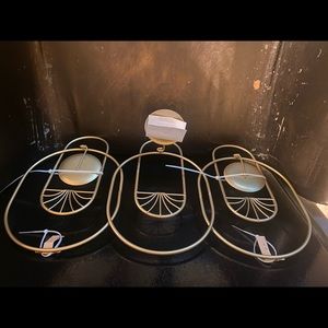 Brass Gold 3 pc Wall Candle Holder